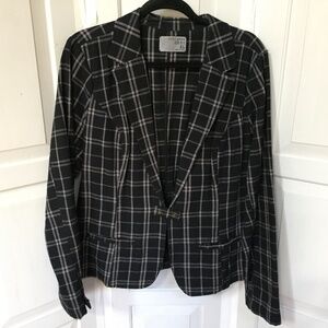 Ruff Hewn Black and Gray Plaid Blazer